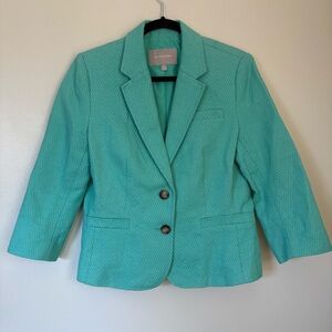 Banana Republic | Teal Tweed Blazer | Size 10